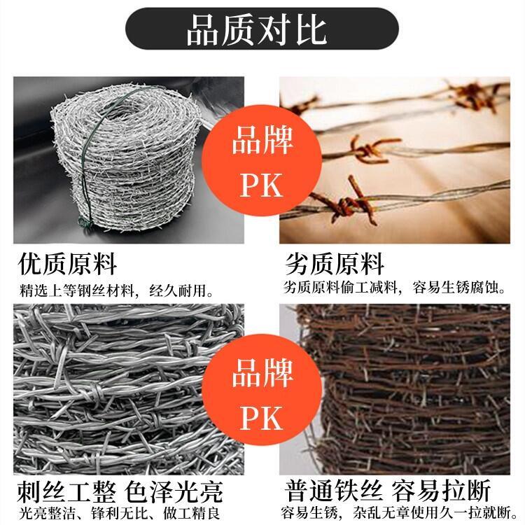 天津現(xiàn)貨鍍鋅刺繩廠家供應(yīng)和平防護(hù)刺繩網(wǎng)河?xùn)|陽(yáng)臺(tái)護(hù)墻刺鐵絲