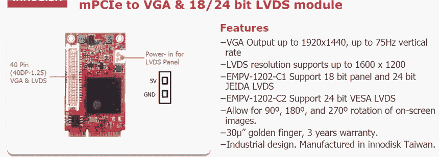 EMPV-1202 工業(yè)級VGA轉(zhuǎn)接卡 視頻轉(zhuǎn)卡 innodisk北京代理 擴展卡