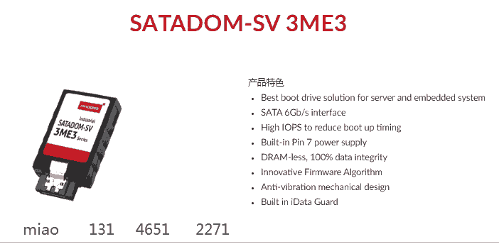 INNODISK 工業(yè)級電子盤SATADOM-SV 3ME3