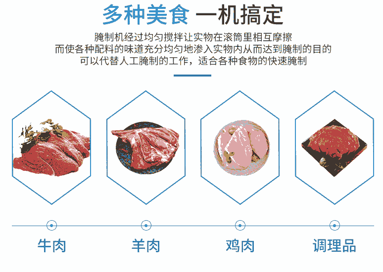 牛排雞柳攪拌滾揉一體機(jī) 呼吸式真空滾揉機(jī)