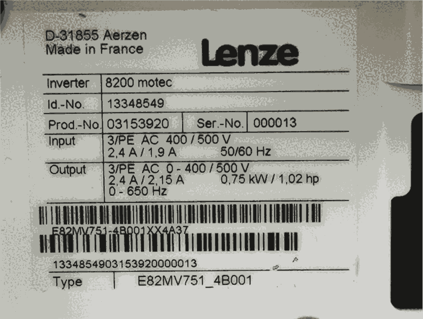 E82MV751_4B001Lenze