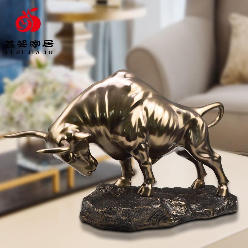 荔姿歐式工藝品擺件鑄銅牛勢創(chuàng)意家居銅飾品辦公仿銅擺件廠家批發(fā)