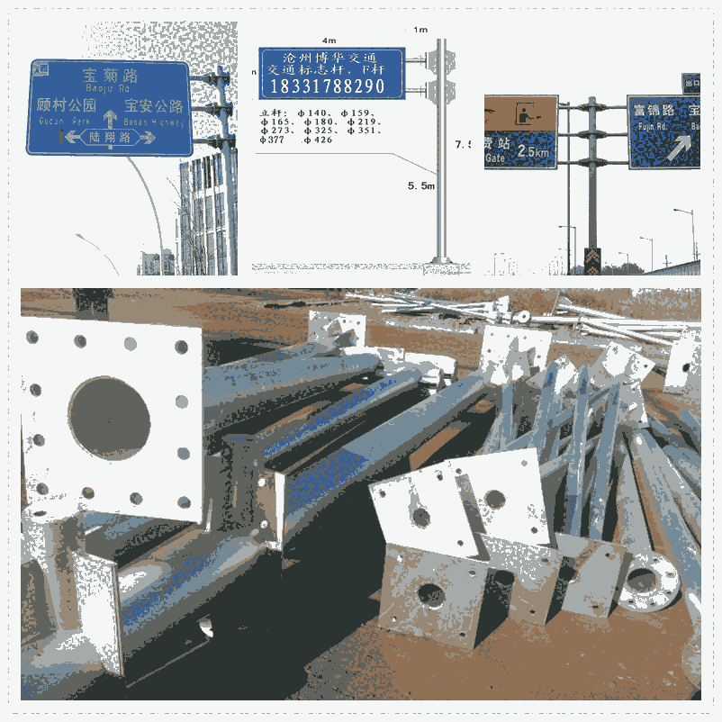 交通標(biāo)志板支撐件 道路標(biāo)志牌鋼結(jié)構(gòu)立柱