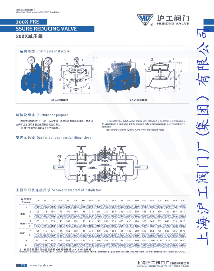 水力控制閥200X DN25減壓閥上海滬工閥門(mén)廠（集團(tuán)）有限公司