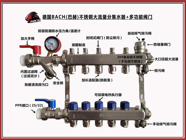 德國進口巴赫304不銹鋼大流量分水器，巴赫分水器，進口分水器，原裝進口分水器
