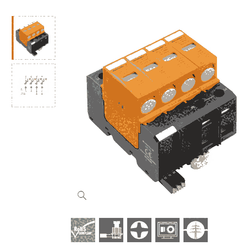 電涌保護器VPU II 4 R 280V/40KA魏德米勒1352780000