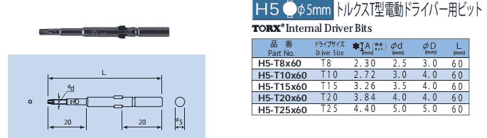 H5-T8X60 H5-T10X60 H5-T15X60 NAC