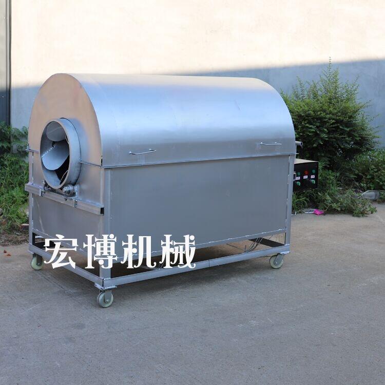 全自動滾筒炒鍋 花生干果炒貨機 全不銹鋼滾筒炒花生機