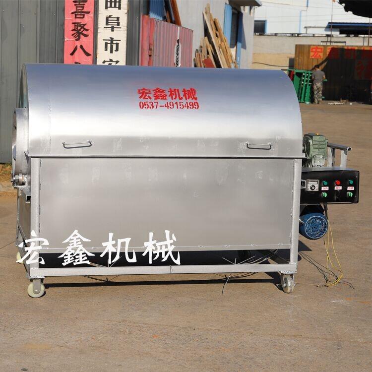 油葵花籽炒料機 臥式滾筒全自動炒瓜子機器 燃氣旋轉(zhuǎn)炒杏核的機器