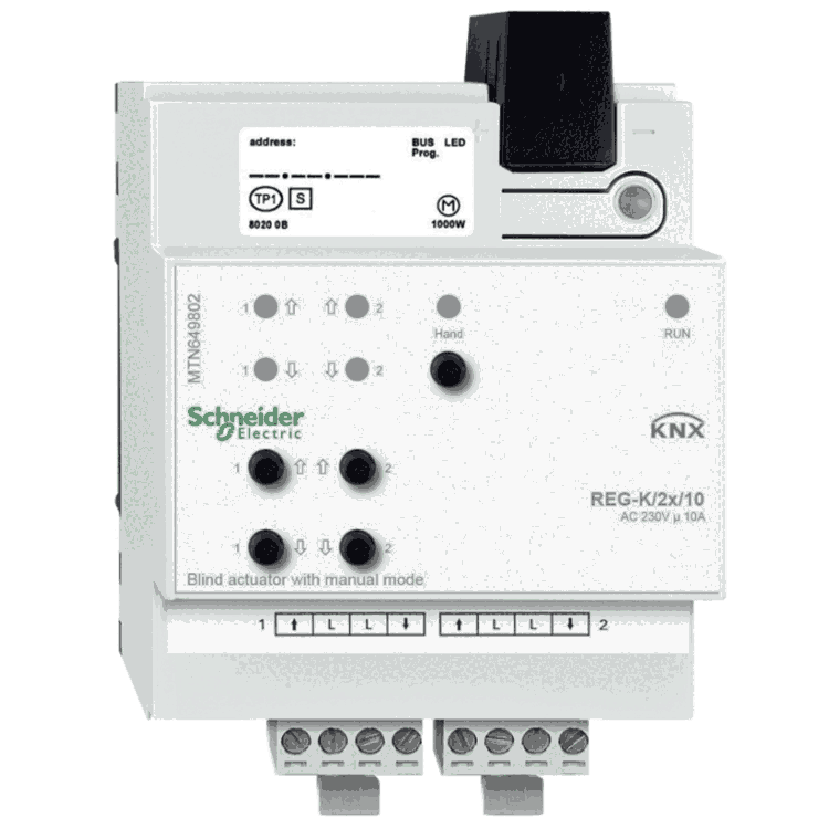 施耐德KNX莫頓2路230V百葉窗控制模塊MTN649802開關(guān)控制模塊智能開關(guān)模塊