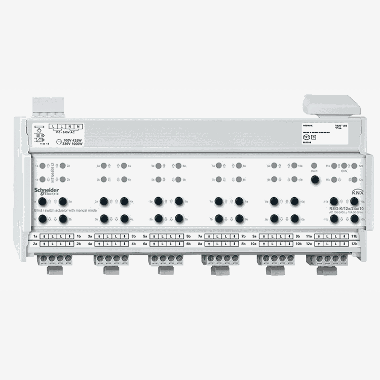 施耐德KNX莫頓12路百葉窗或24路10A開關(guān)控制模塊MTN649912開關(guān)驅(qū)動(dòng)模塊