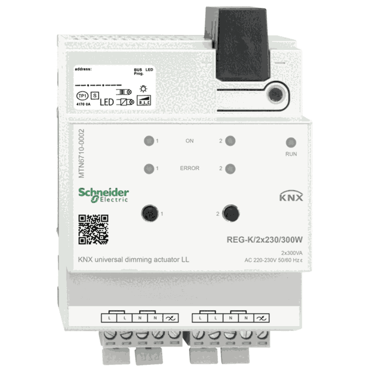 施耐德MTN6710-0002KNX莫頓2路300WLED通用調(diào)光模塊開關(guān)驅(qū)動(dòng)器