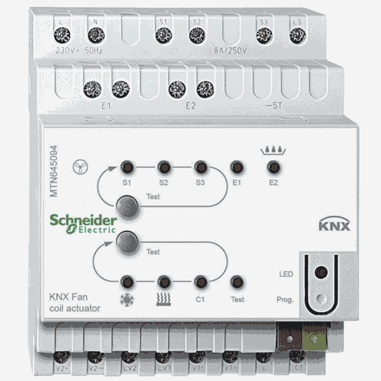 施耐德KNX莫頓MTN645094風(fēng)機(jī)盤管控制模塊(2管4管通用)智能燈光系統(tǒng)開關(guān)驅(qū)動器