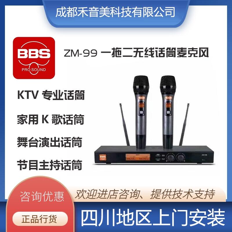 成都 BBS KTV 唱歌一拖二無(wú)線手持話筒 家庭K歌卡拉OK麥克風(fēng)代理銷售