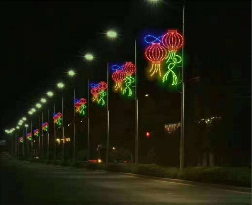 平安結(jié)燈桿  夢(mèng)幻燈光節(jié)裝飾   道路造型燈