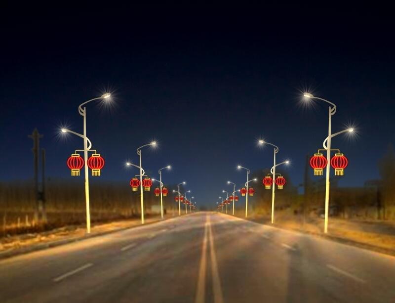大紅燈籠燈桿  路燈桿造型燈眾熠燈飾