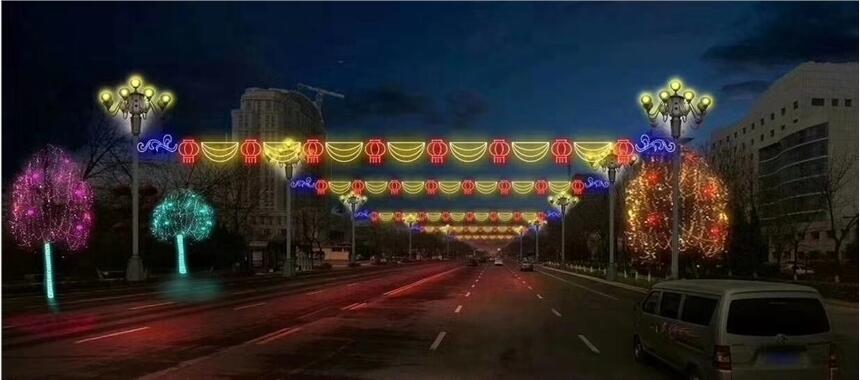 紅紅火火A燈桿  LED壓克力中國(guó)結(jié)   道路造型燈