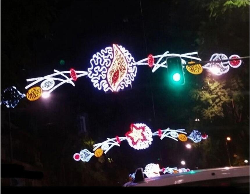 團花簇錦燈桿  LED壓克力中國結   街道美化燈