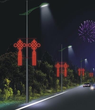 雄獅威武燈桿  中國夢富強文明   LED中國結(jié)