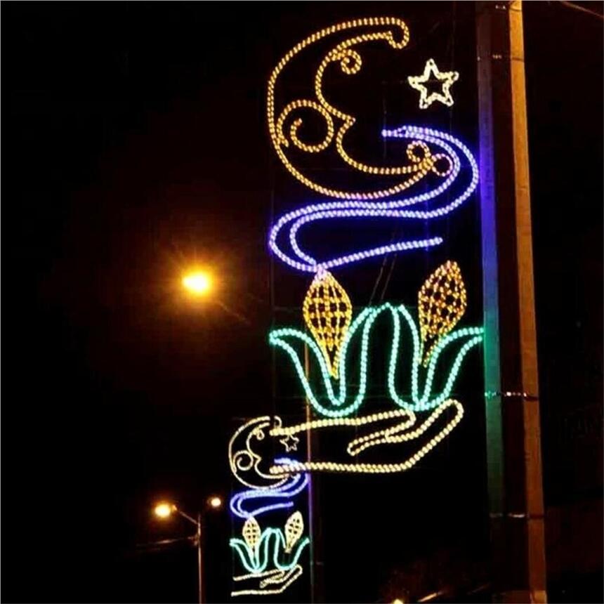 吉祥祝福燈桿  平面燈桿裝飾燈   LED中國結(jié)