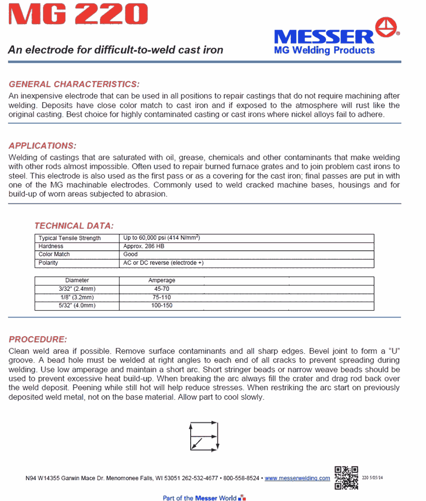 MG220進(jìn)口鑄鐵焊條美國萬能電焊條耐沖擊電焊條MG220進(jìn)口鑄鐵焊條
