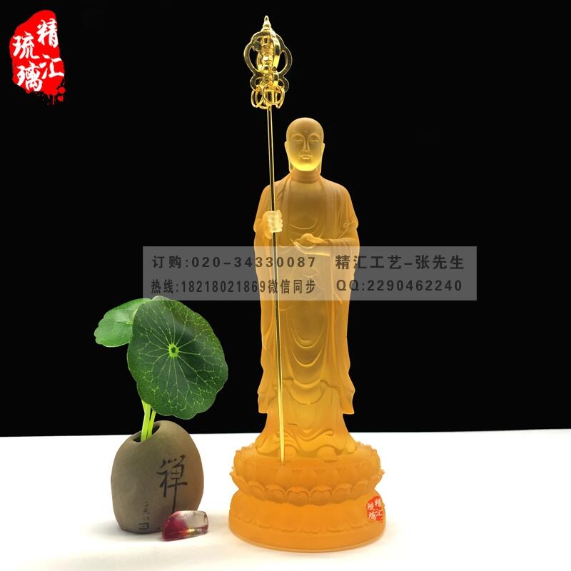 呼和浩特大愿地藏王琉璃佛像定制，惠州地藏王菩薩工廠，烏蘭浩特大小號(hào)地藏王站像坐像佛像批發(fā)