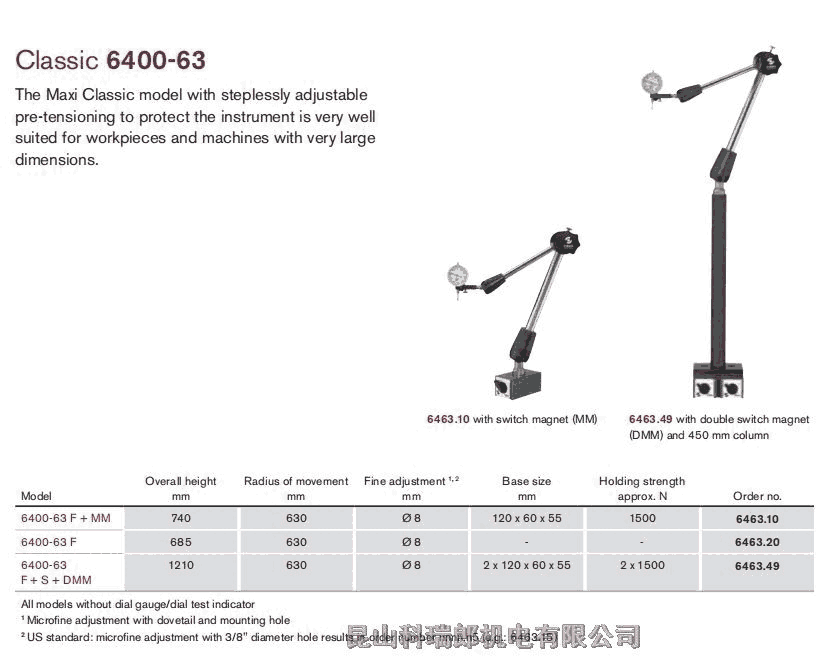 瑞士fisso磁性表座 固定支架6463.10 蘇州磁性座