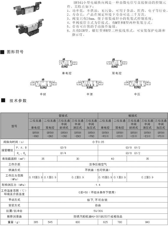 新余SR540-DN15D,二位五通滑柱式電控換向閥,優(yōu)質服務|