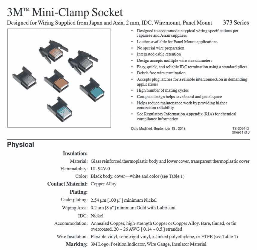 3M原裝進(jìn)口Mini連接器 37104-2165-000FL