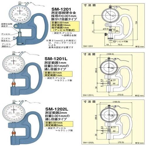 日本得樂TECLOCK厚度表測(cè)厚儀SM-1201LW