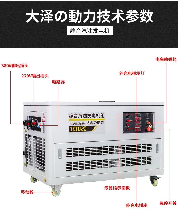 應(yīng)急備用電15KW三相靜音汽油發(fā)電機