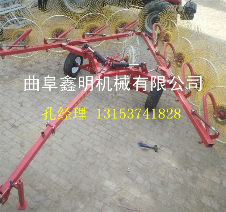 農(nóng)用小型摟草機 秸稈牧草摟草機 指盤式圓盤摟草收集機