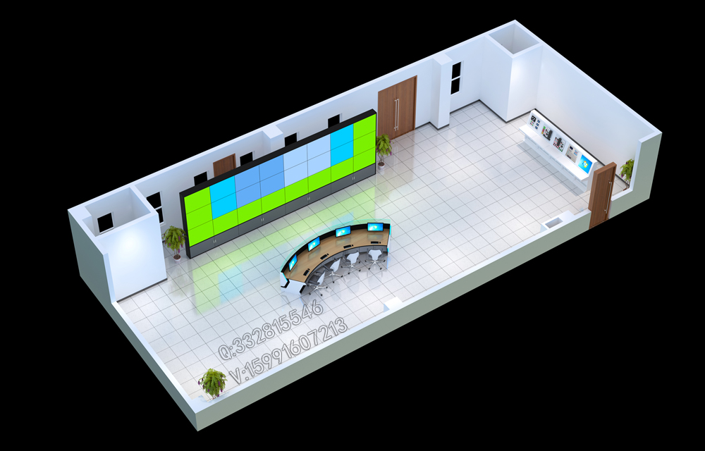 榆林效果圖快速制作|監(jiān)控室機(jī)房|拼接屏|3D戶型圖渲染