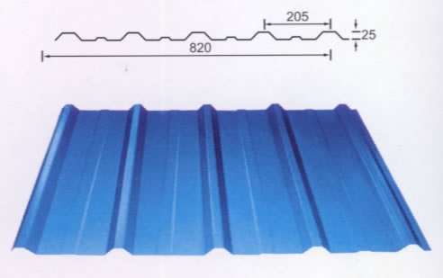 蘭州1025型彩鋼瓦YX25-205-1025