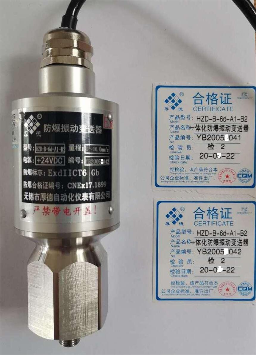 DC24V電源HZD-B-6d-A2-B1風(fēng)機(jī)防爆型振動(dòng)變送器