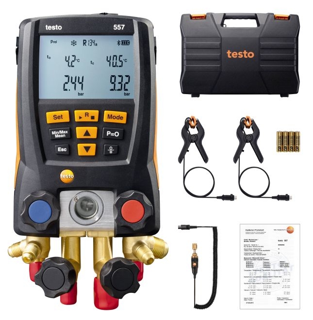 testo 557 智能專業(yè)級(jí)電子冷媒表組套裝 - 4通閥組