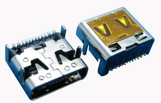 USB3.1C母單排貼片14P四腳插1=7.35MM