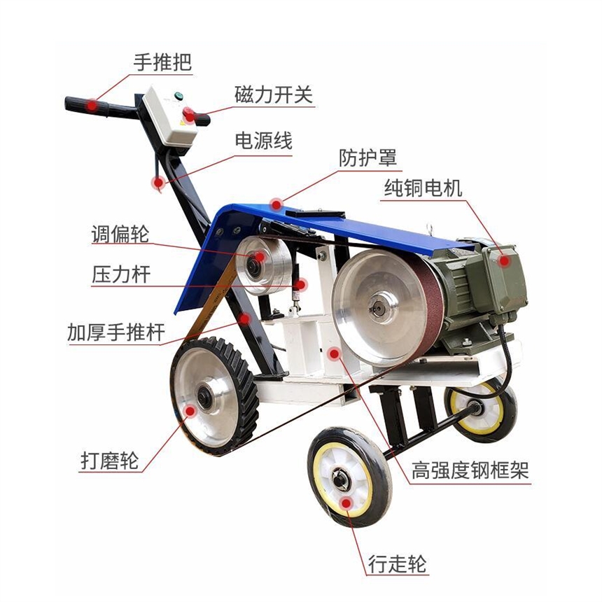 手推式鋼板鐵板除銹拋光拉絲砂帶機