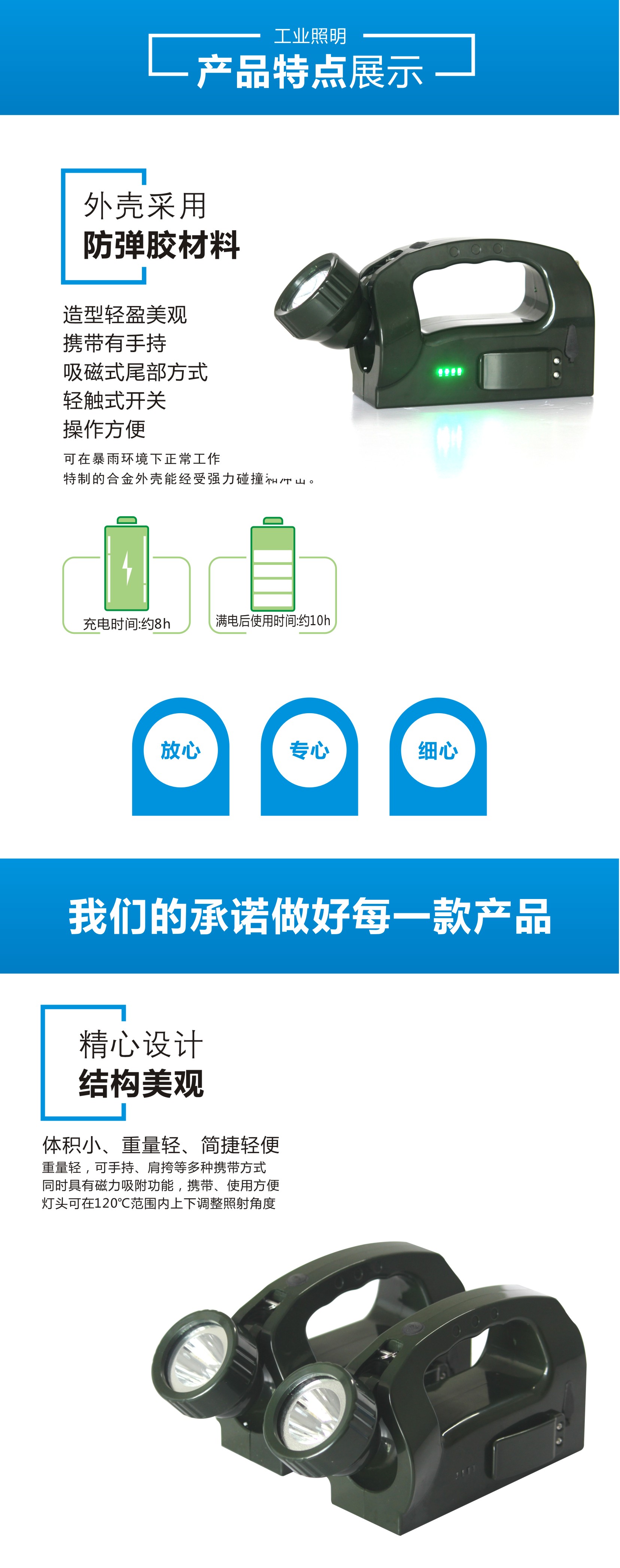 手搖式充電強光工作燈FL-IW5510