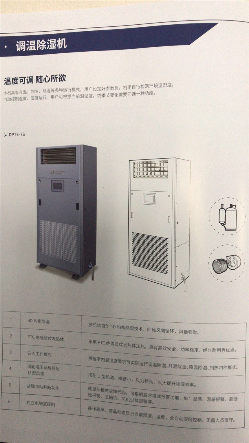 調(diào)溫除濕機(jī)具有升溫制冷除濕多種功能自動(dòng)控制溫度濕度進(jìn)行