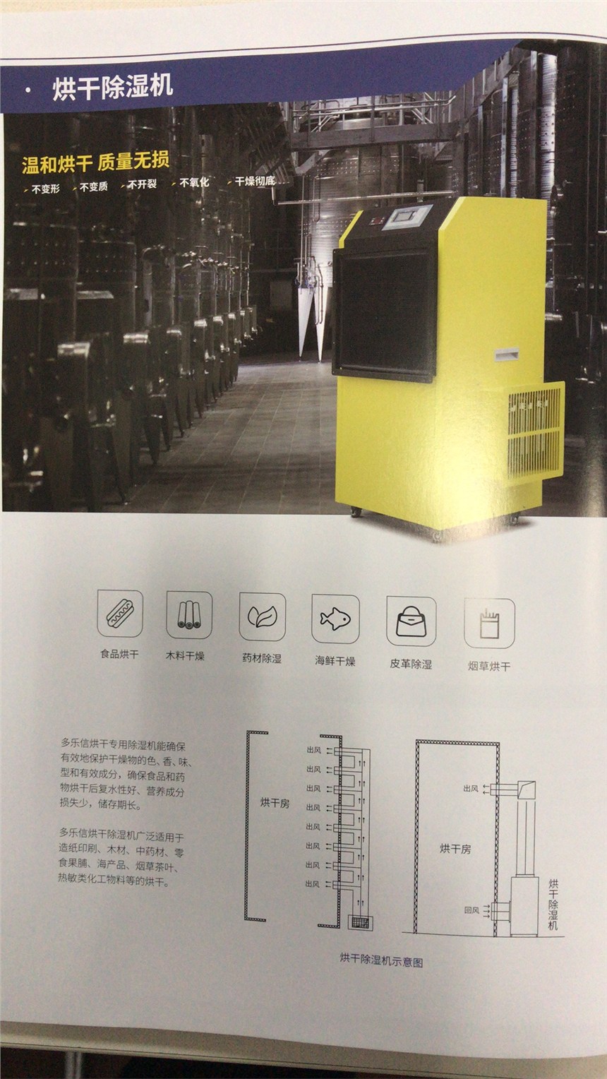 多樂信烘干除濕機(jī)廣泛應(yīng)用于木材中藥材煙草茶葉