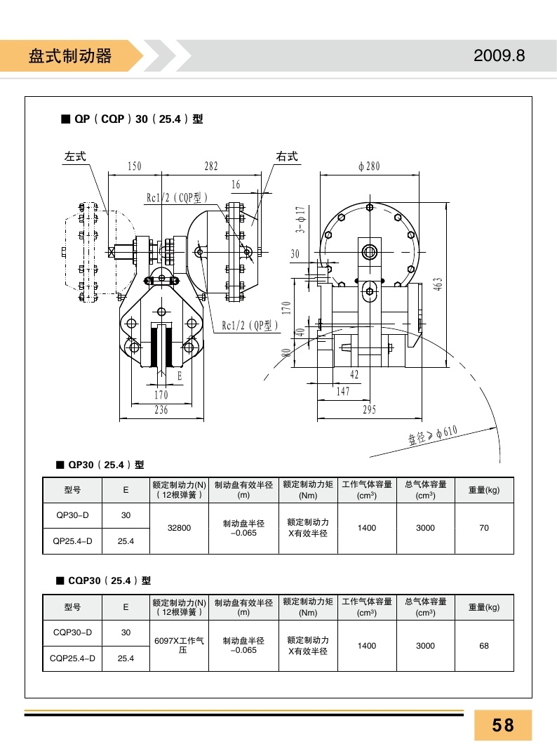 氣動盤式制動器RAS2安裝方便