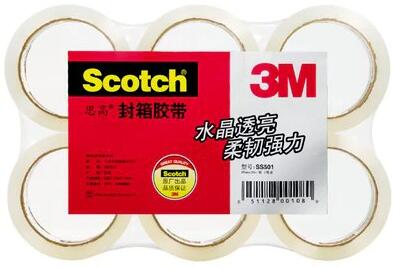 3M 思高? 水晶超粘封箱膠袋，48mmX50m，6卷裝，SS501