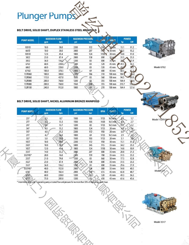 貓牌CATPUMP高壓活塞泵2520介質(zhì)