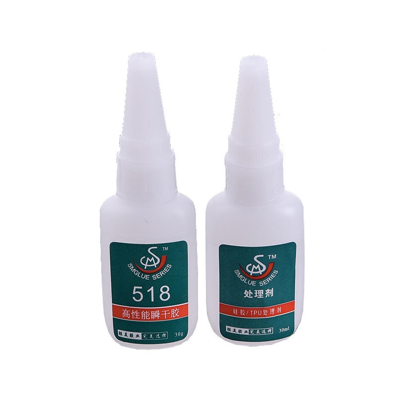 惠州硅膠膠水工廠 硅膠粘塑料膠水 耐水煮 不脫膠 勝美518 PS聚乙烯PE聚丙烯PP粘硅膠專用膠