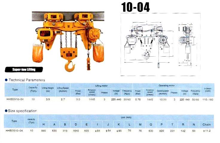 WKTO超低空環(huán)鏈電動葫蘆/HHBDS10-04