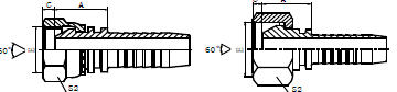 公制內(nèi)螺紋60°外錐面