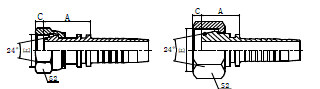 公制內(nèi)螺紋24°錐帶O形圈輕系列