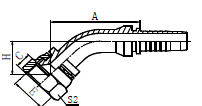 45°國(guó)標(biāo)公制內(nèi)螺紋74°內(nèi)錐面