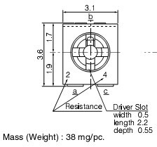 供應(yīng)3X3密封可調(diào)電阻EVN5ESX50B14